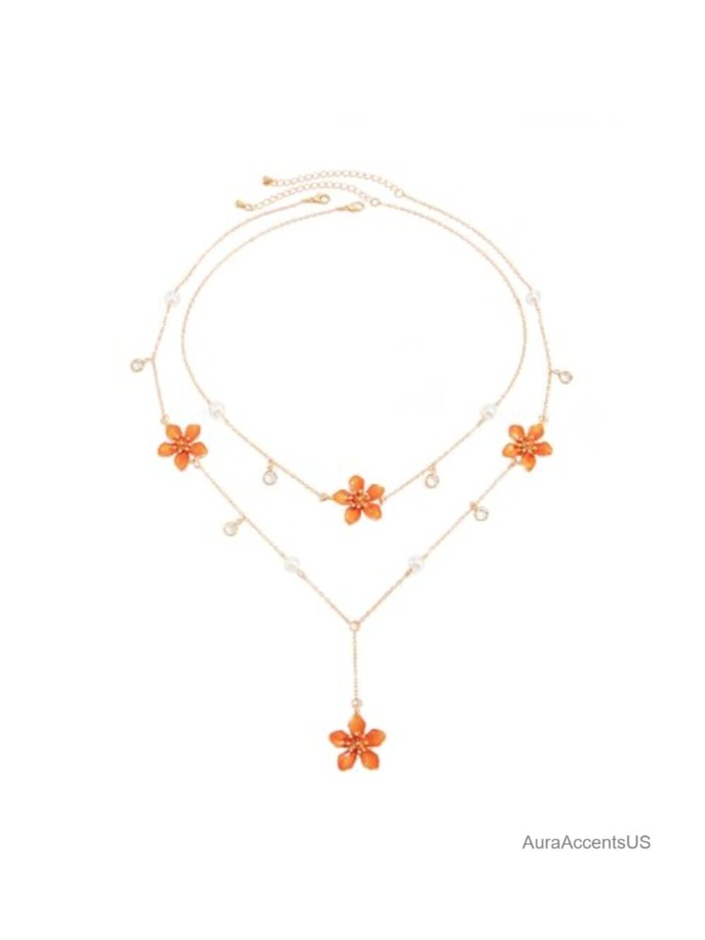 Boho Layered Y-Necklace Gold-tone Alloy Pendant Necklace